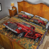 God Blessed The Broken Road That Led Me Straight To You - Personalized Farmer Quilt Set