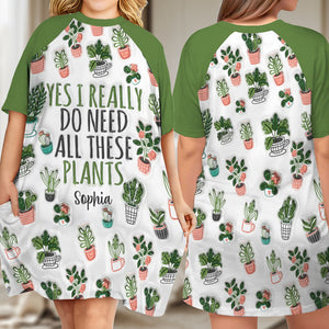 Just A Girl Who Loves Gardening - Personalized Gardening Sleep T-shirt Dress