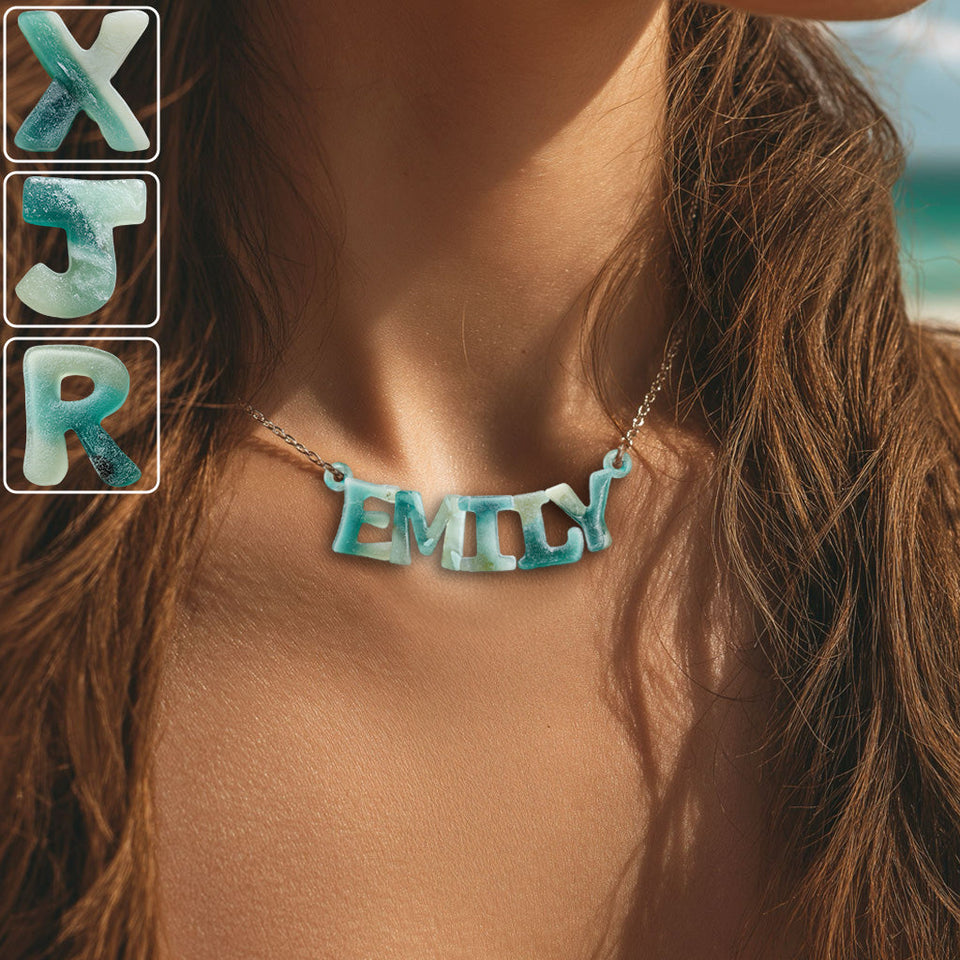 Sea Glass - Personalized Sea Lover Custom Shaped Pendant Necklace