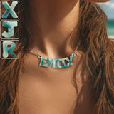 Sea Glass - Personalized Sea Lover Custom Shaped Pendant Necklace