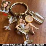 Custom Any Photo - Personalized Cocktail Keychain With Charms