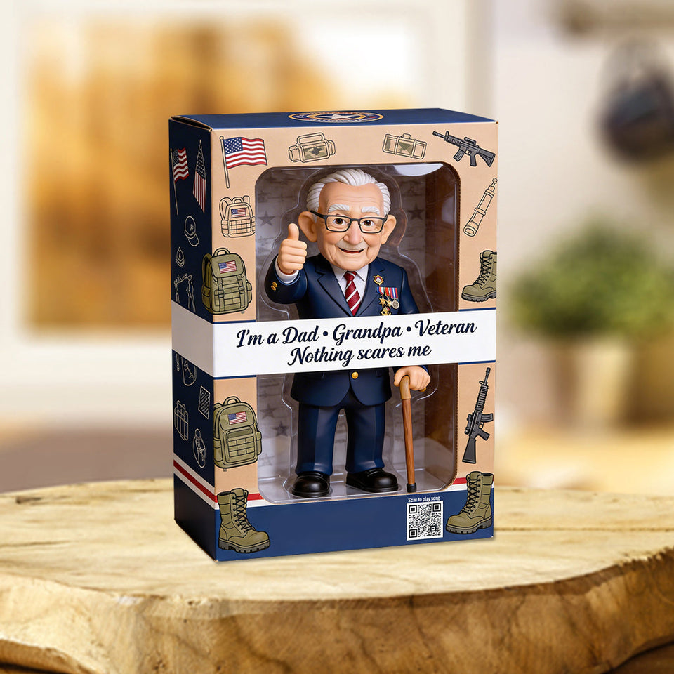 Military Pride Family Toy Figure - Personalized Veteran Custom Shaped Acrylic Plaque