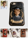 Graduation Gift - Personalized Graduation 3D Embossed Leather Phone Case