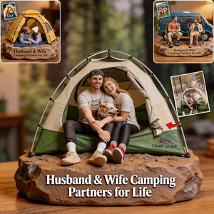 Outdoor Lovers - Personalized Camping Custom Shaped Acrylic Plaque