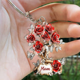 Flowers For Mom Grandma - Personalized Mother Keychain