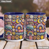 Living In Peace - Personalized Hippie Accent Mug
