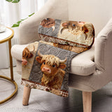 Cute Highland Cow - Personalized Highland Cow Blanket