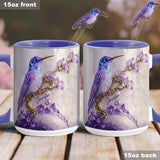 Stunning Hummingbird - Personalized Hummingbird Set Accent Mug with Acrylic Stirrers