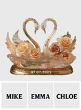 Enternal Love, Swan Couple - Personalized Couple Custom Shaped Acrylic Plaque