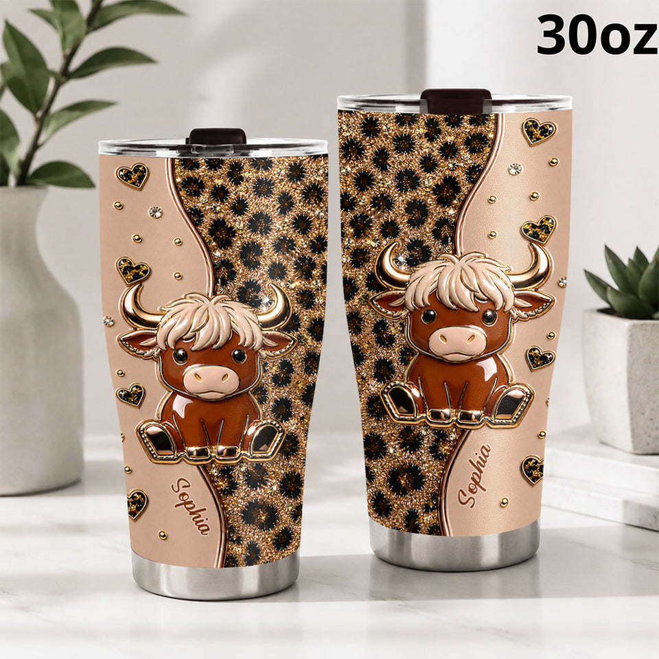 Cute Highland Cow - Personalized Highland Cow Tumbler