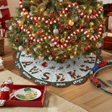 Personalized Christmas Tree Skirt, Family Initials Patch - Personalized Family Shaped Tree Skirt