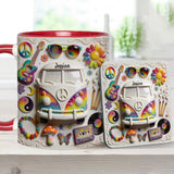 Love Hope Peace - Personalized Hippie Accent Mug & Coaster