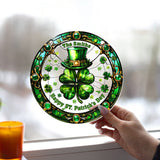 Happy Patrick Day - Personalized Family Window Hanging Suncatcher Ornament