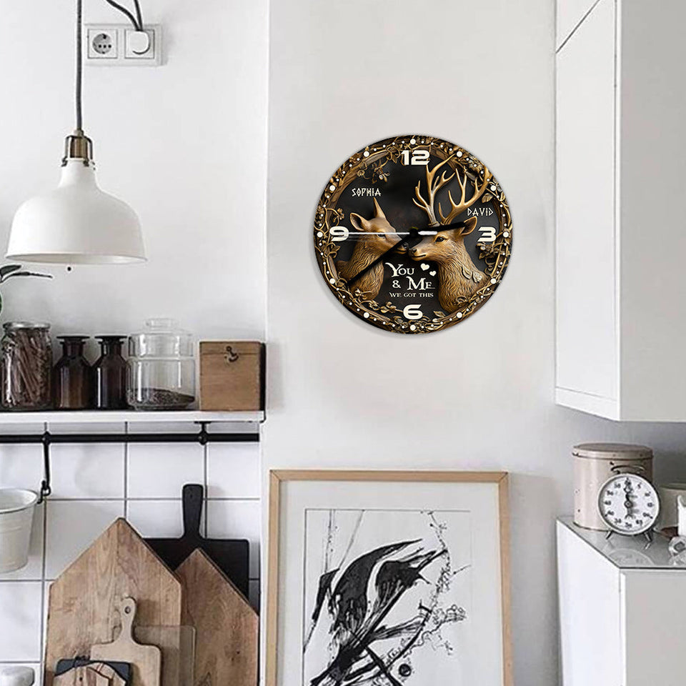 You & Me We Got This - Personalized Hunting Wall Clock