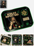 Custom Rolling Tray From Any Photo, Gift For World's Dopest Dad - Personalized Weed Catch-All Tray