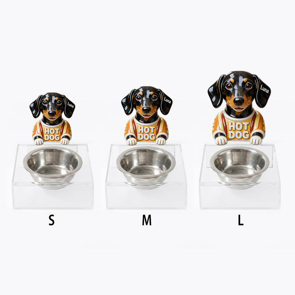Dinner & Drinks Pet Food And Water Bowl - Personalized Dog Pet Feeder