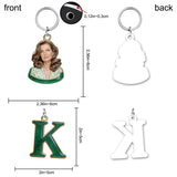 Custom Any Photo Birthstone Style - Personalized Birth Stone Keychain With Charms