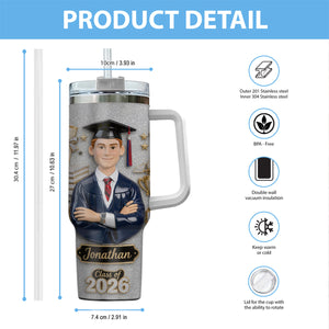 Graduation Girl - Personalized Graduation Tumbler With Handle