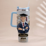 Graduation Girl - Personalized Graduation Tumbler With Handle