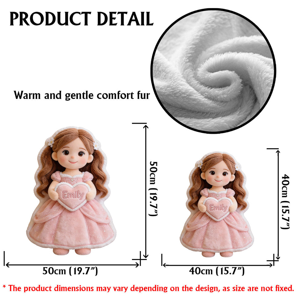 Custom Any Photo Beautiful Princess - Personalized Kid Faux Fur Shaped Pillow