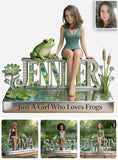 Just A Girl Who Loves Frogs - Personalized Frog Custom Shaped Acrylic Plaque