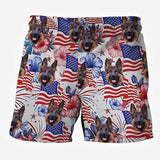 Patriotic Dog - Personalized Dog Hawaiian Shirt & Men Shorts