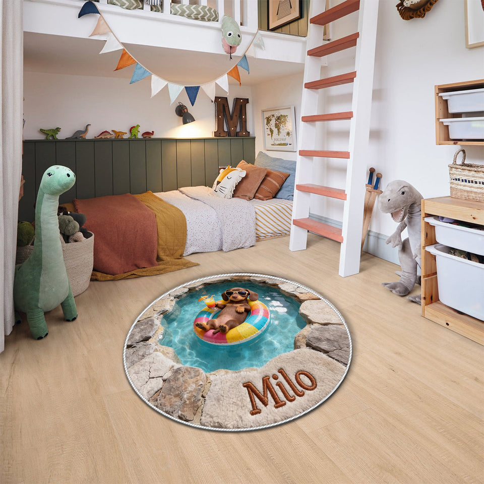 Summer Vibes - Personalized Dog Non-Slip Tufted Rug