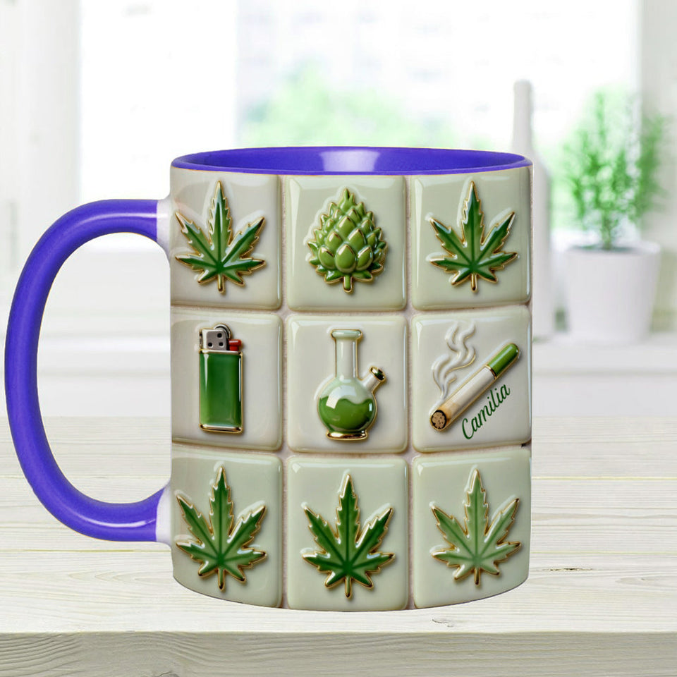 Green Magic Leaf - Personalized Weed Accent Mug