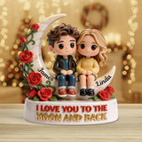 I Love You To The Moon And Back - Personalized Couple Custom Shaped Acrylic Plaque