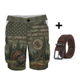 American Gobbler Hunter - Personalized Hunting Cargo Shorts With Belt