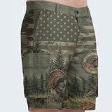 American Gobbler Hunter - Personalized Hunting Cargo Shorts With Belt