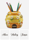 Adorable Beehive - Personalized Bee Wooden Pen Holder
