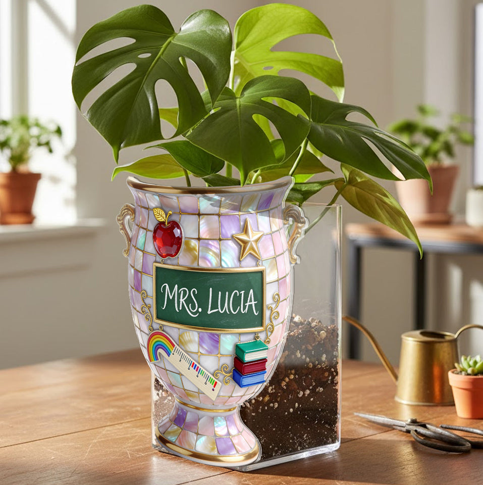 Teacher Gifts - Personalized Teacher Acrylic Pot