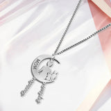 Mom I Love You To The Moon And Back - Personalized Mother Necklace with Charms