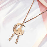 Mom I Love You To The Moon And Back - Personalized Mother Necklace with Charms