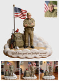 Military Tribute Memorial - Personalized Veteran Custom Shaped Acrylic Plaque