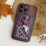 Custom Any Photo Perfect Gift For Mom, Grandma - Personalized Birthday 3D Embossed Leather Phone Case