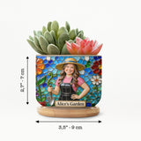 Custom Any Photo Just A Girl Who Loves Gardening - Personalized Gardening Ceramic Plant Pot