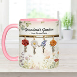 Love Grows Here - Personalized Grandma Set Accent Mug with Acrylic Stirrers