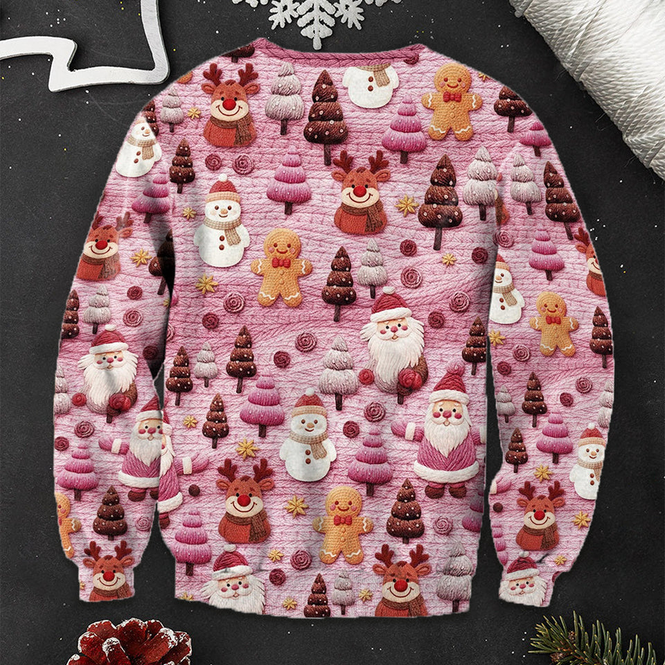 Merry Christmas Santa Cartoon Characters - Personalized Christmas Ugly Sweater
