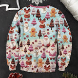 Merry Christmas Santa Cartoon Characters - Personalized Christmas Ugly Sweater