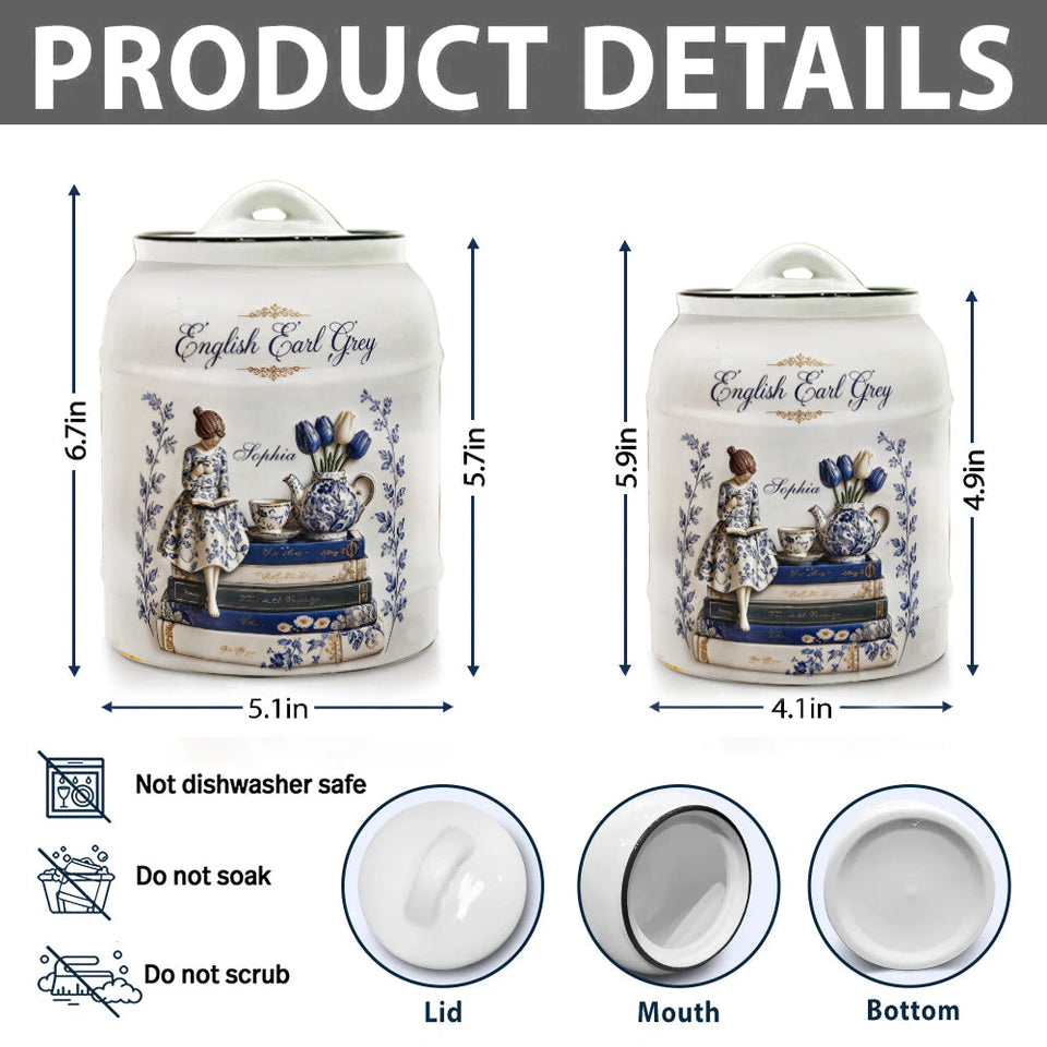 Tea/ Matcha/ Coffee... Container - Personalized Tea Cookie Jar