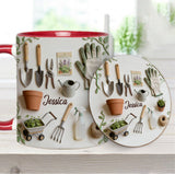 Love Gardening - Personalized Gardening Accent Mug & Coaster
