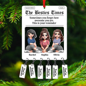 Tear-off Tabs Flyer - Personalized Bestie Ornament With Charm