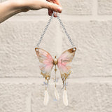 Beautiful Vintage Butterfly - Personalized Butterfly Window Hanging Suncatcher Ornament