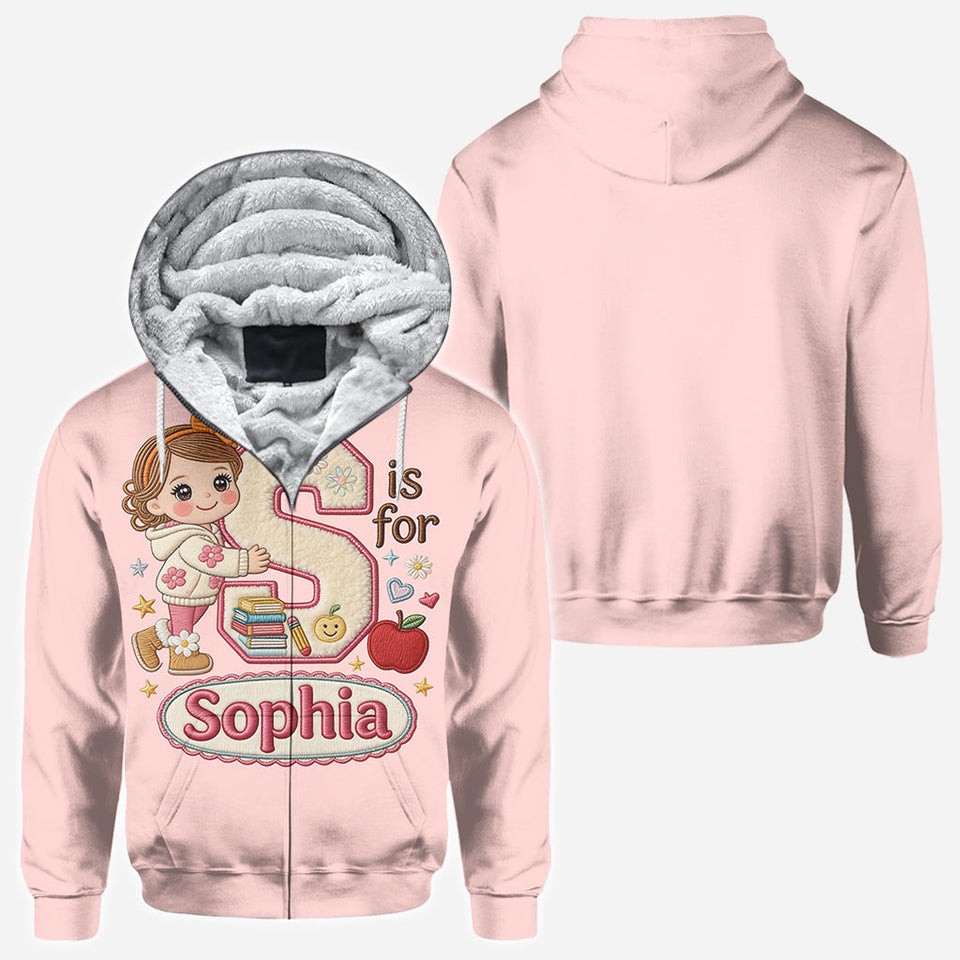 Custom Back To School Initial Shirt For Kids - Personalized Kid All Over Shirt
