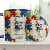 Autism Letter - Personalized Autism Awareness Accent Mug & Coaster