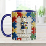 Autism Letter - Personalized Autism Awareness Accent Mug & Coaster