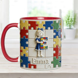 Autism Letter - Personalized Autism Awareness Accent Mug & Coaster