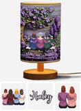 Mother And Daughters Forever Linked Together - Personalized Mother Table Lamp with Wood Base